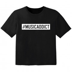 cool T-shirt til børn #musicaddict