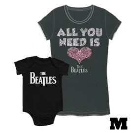 Duo Rockset All You Need Is Love mama t-shirt M & Beatles Eternal baby romper
