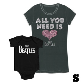 Duo Rockset All You Need Is Love mama t-shirt S & Beatles Eternal baby romper