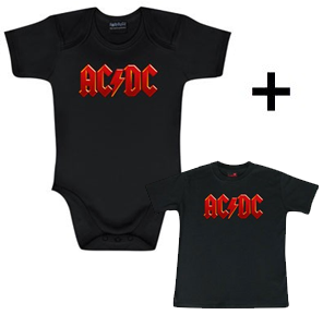 Gavesæt AC/DC Colour-babybody & AC/DC T-shirt til baby