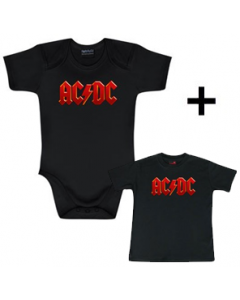 Gavesæt AC/DC Colour-babybody & AC/DC T-shirt til baby