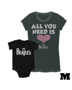 Duo Rockset All You Need Is Love mama t-shirt M & Beatles Eternal baby romper