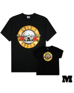 Duo Rockset Guns and Roses papa t-shirt M & Guns and Roses baby/kinder t-shirt Bullet