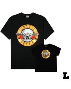 Duo Rockset Guns and Roses papa t-shirt L & Guns and Roses baby/kinder t-shirt Bullet