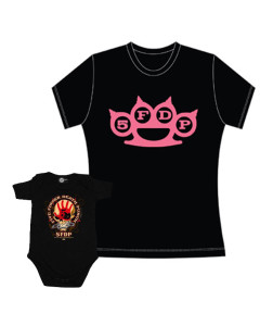 Duo Rockset Five Finger Death Punch mama t-shirt & Five Finger Death Punch baby romper