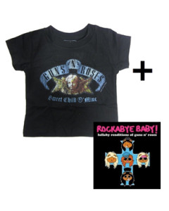 Cadeauset Guns and Roses Baby T-shirt Sweet Child & Guns and Roses Rockabyebaby cd
