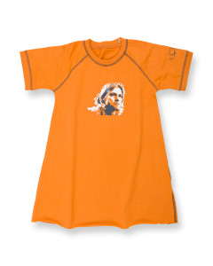 Kurt Cobain-babykjole orange – 100 % organisk bomuld