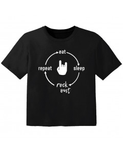 Rock T-shirt til børn eat sleep Rock out